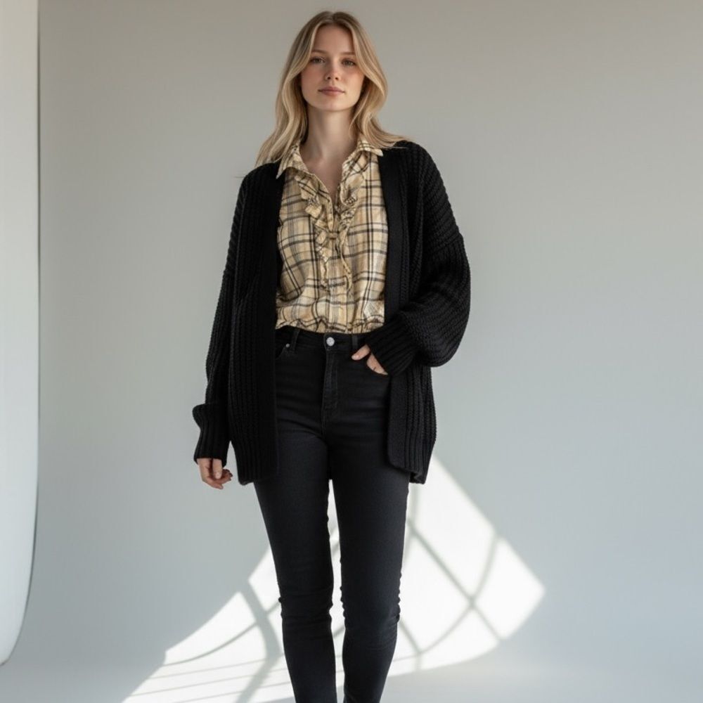 Ella Moss Plaid Ruffle Top